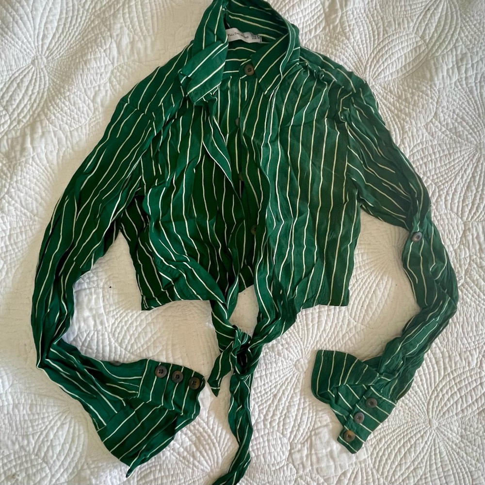 Faithfull the Brand Green and White Striped Set Top and Green Zeus Pants - Picture 6 of 10